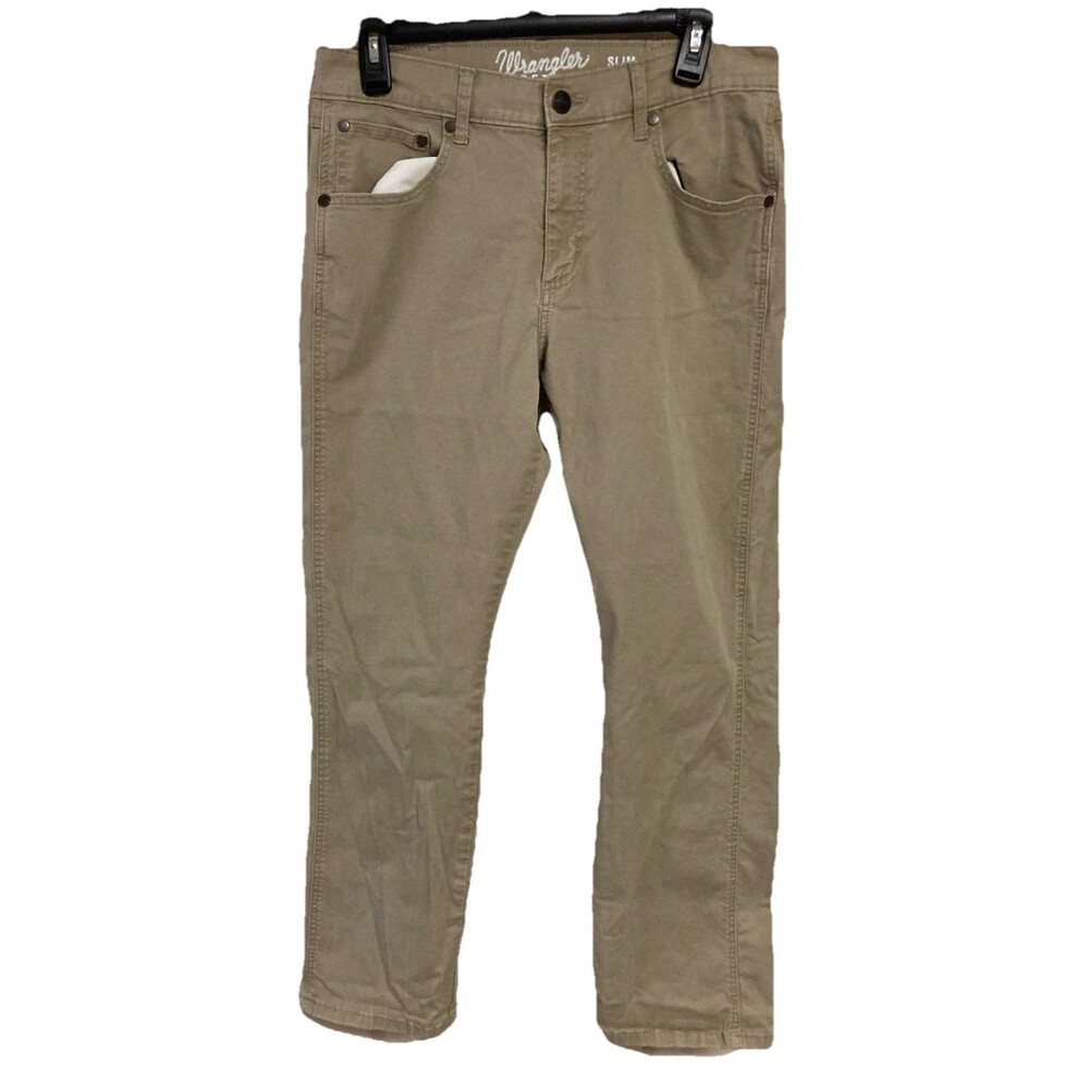 Men's Wrangler Retro Slim Straight Jeans Beige Size 31x30 (Measures 31x28)